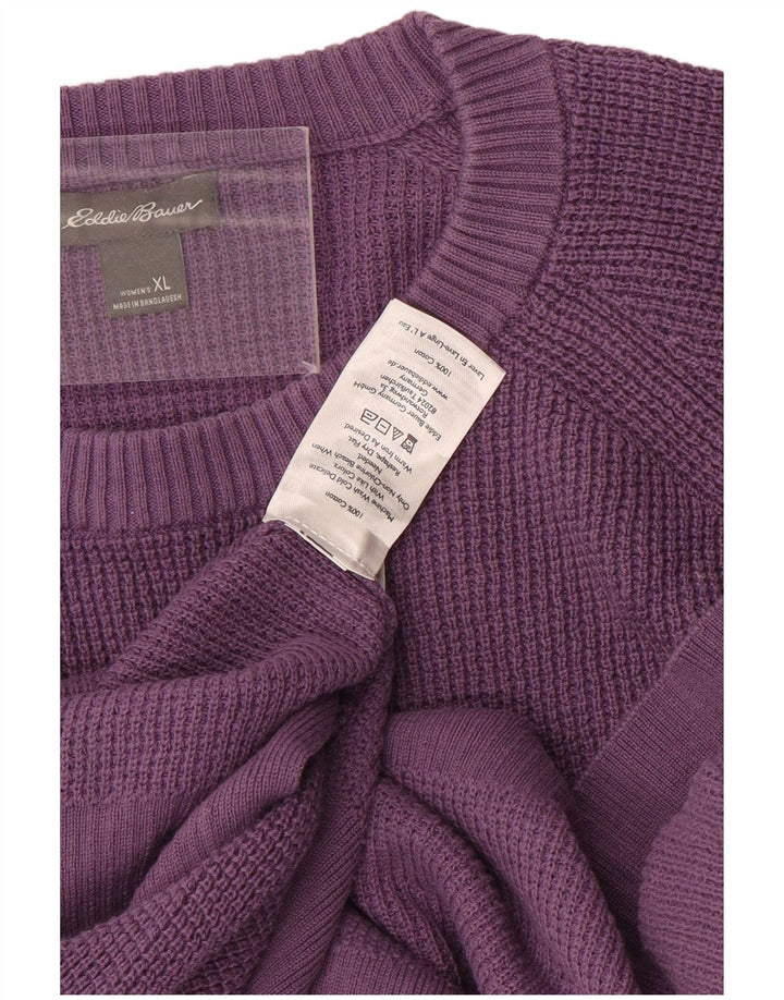 EDDIE BAUER Pulover supradimensionat pentru femei cu gâtul turnat, UK 18 XL, violet