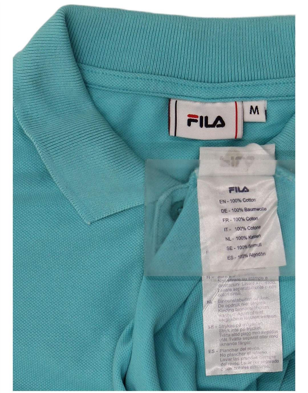 Tricou polo Fila pentru bărbați, bumbac albastru mediu