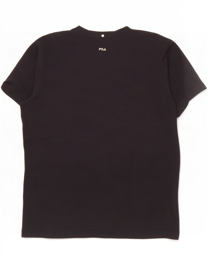 Tricou grafic Fila pentru bărbați Top Medium Negru Bumbac