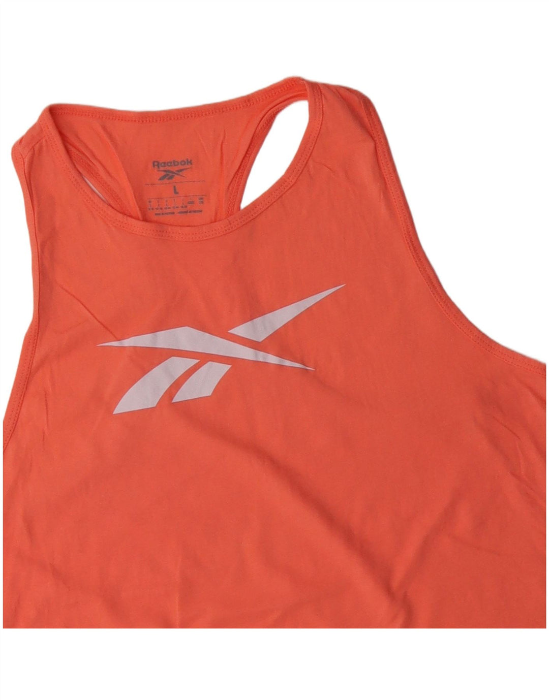 Top cu vestă grafică Reebok pentru femei UK 16/18 mare bumbac portocaliu