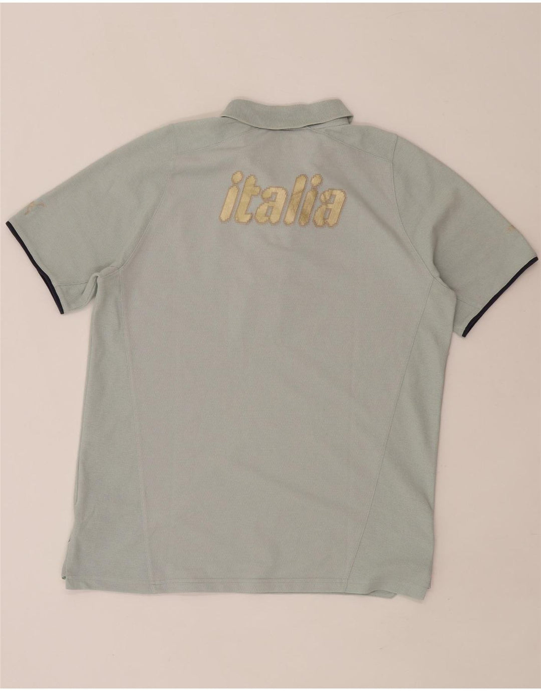 Tricou polo Puma Italia Graphic pentru bărbați, bumbac albastru mediu