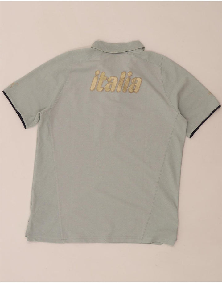 Tricou polo Puma Italia Graphic pentru bărbați, bumbac albastru mediu