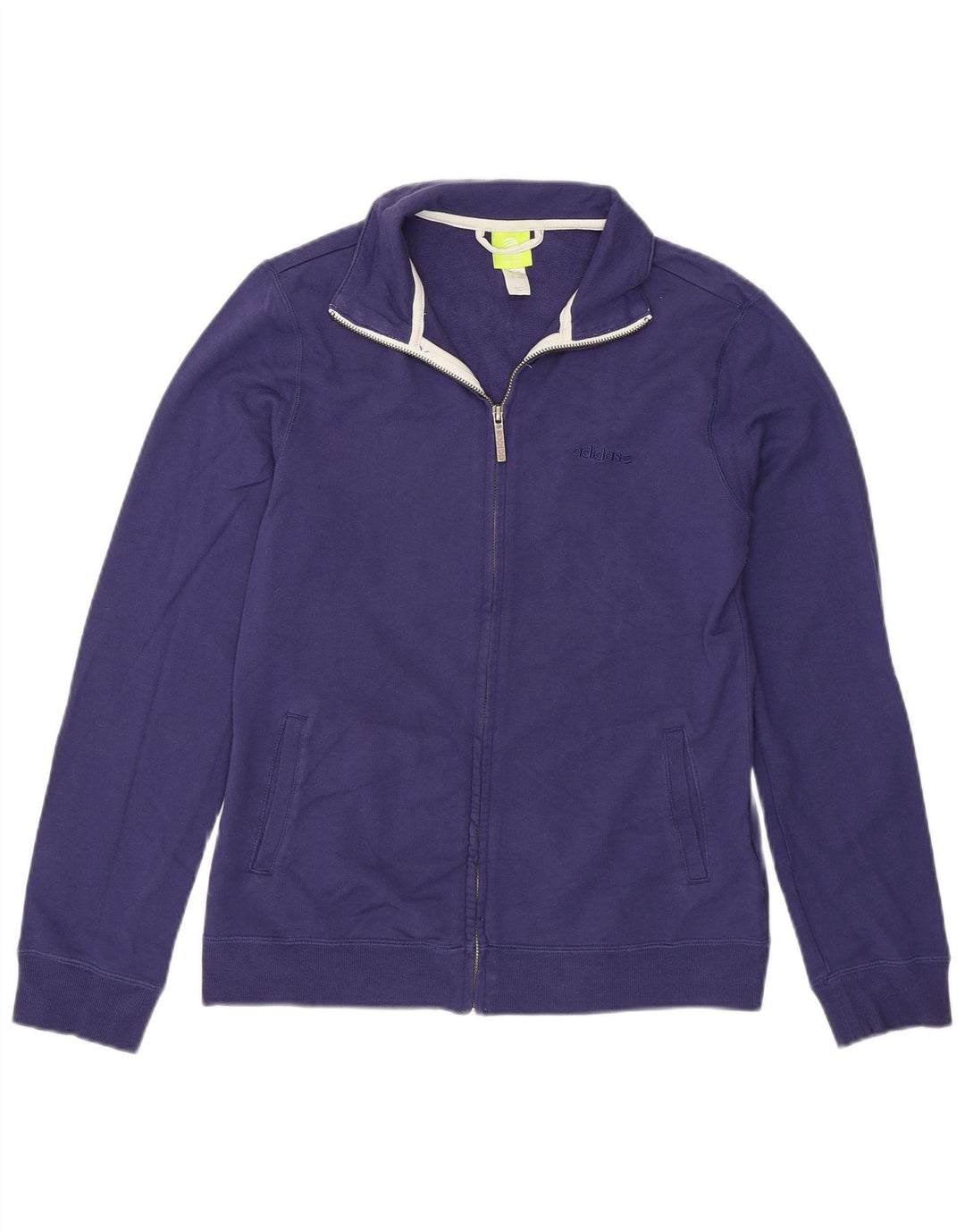 Jachetă de top pentru trening Adidas Neo Label pentru femei UK 14 Bumbac albastru mediu