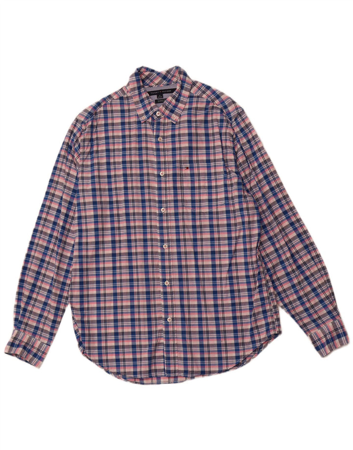 TOMMY HILFIGER Mens Classic Fit Shirt Medium Multicoloured Check Cotton