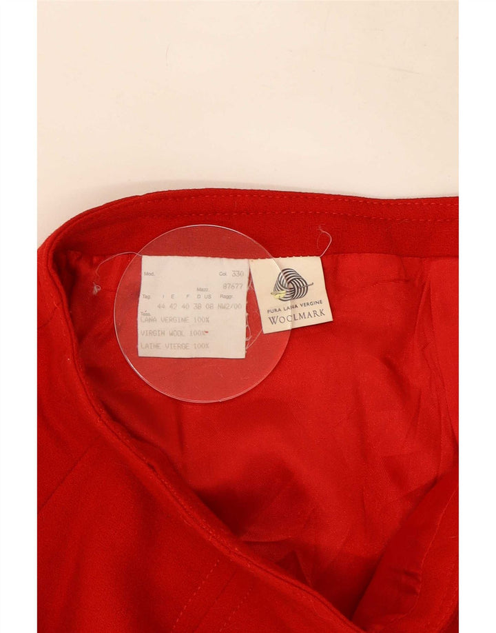 Fusta mini vintage pentru femei IT 44 Medium W26 Lână roșie