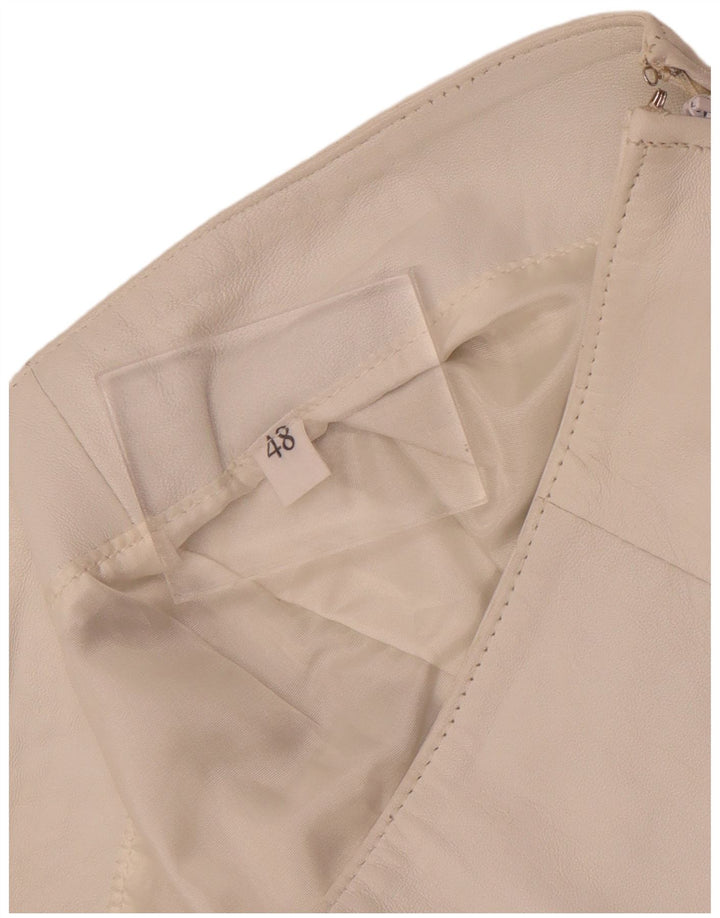 Fusta din piele vintage pentru femei IT 48 XL W32 alb