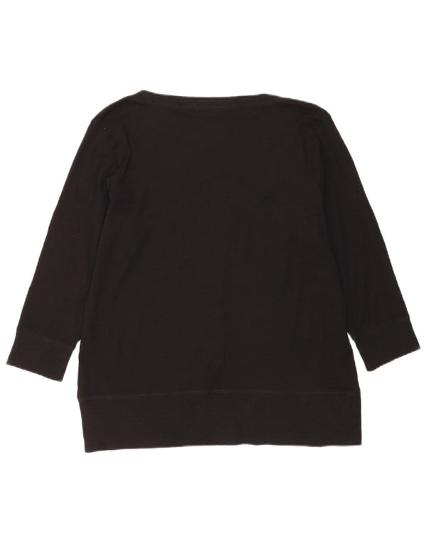 Pulover cardigan pentru femei Marks & Spencer cu mâneci 3/4 UK 20 2XL bumbac negru