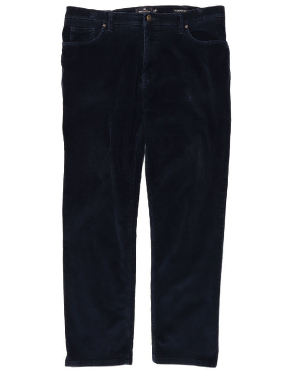 Pantaloni drepti din catifea pentru bărbați Marks & Spencer, Blue Harbour, L36 L31, bleumarin