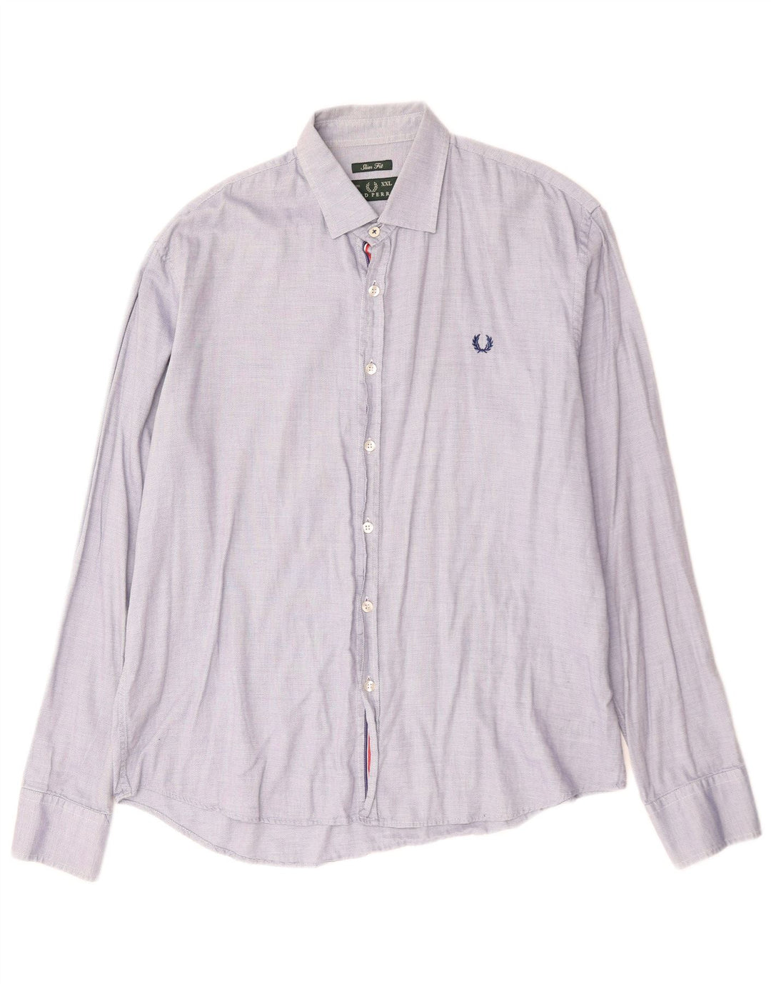 Cămașă Slim Fit FRED PERRY pentru bărbați, bumbac albastru 2XL