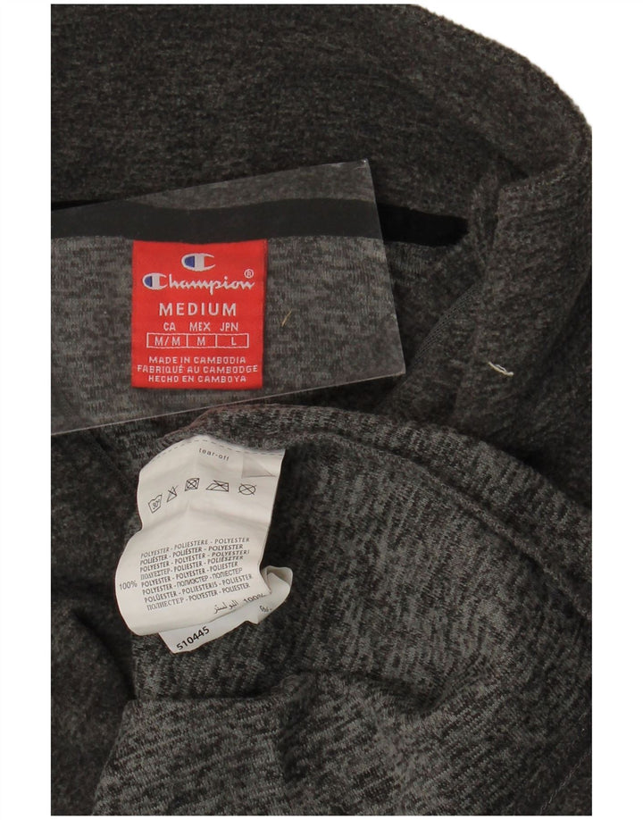 Pulover din lână pentru bărbați CHAMPION, cu fermoar, gri mediu, poliester pătat