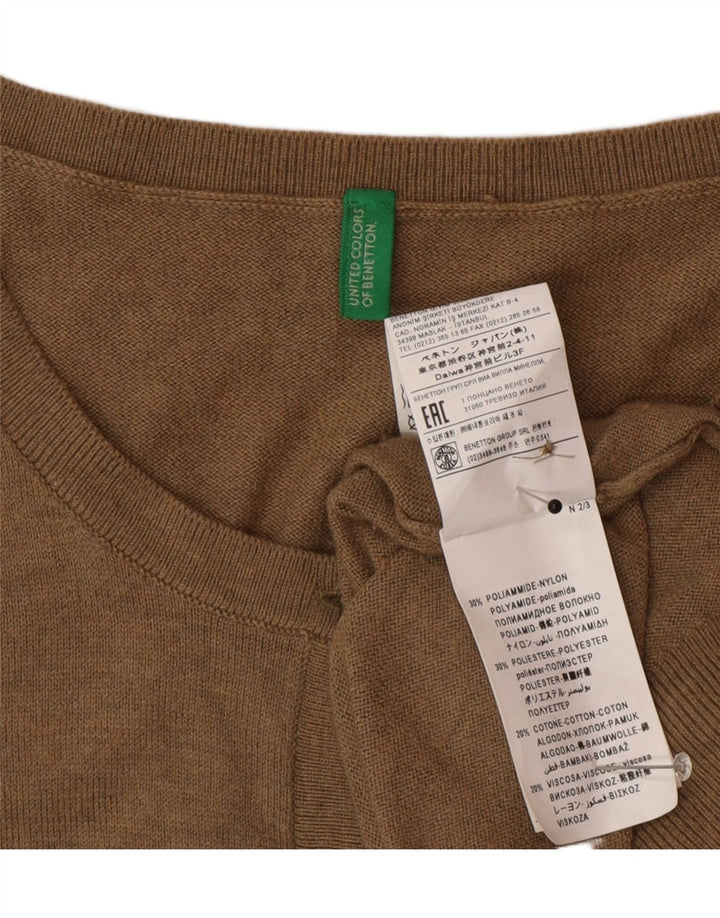 Pulover cardigan pentru femei Benetton UK 12 Maro mediu Poliamidă