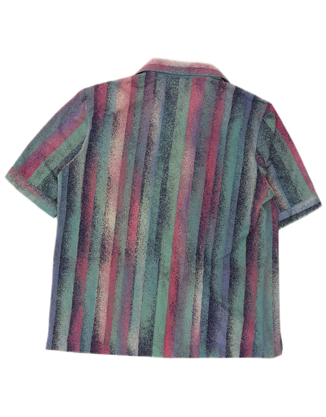 Cămașă vintage cu mânecă scurtă pentru femei UK 12 Medium, multicoloră, cu dungi retro