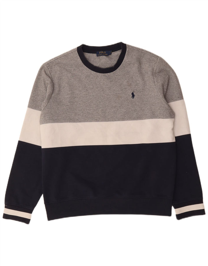 Pulover pentru bărbați Polo Ralph Lauren Pulover mare, gri, poliester color bloc