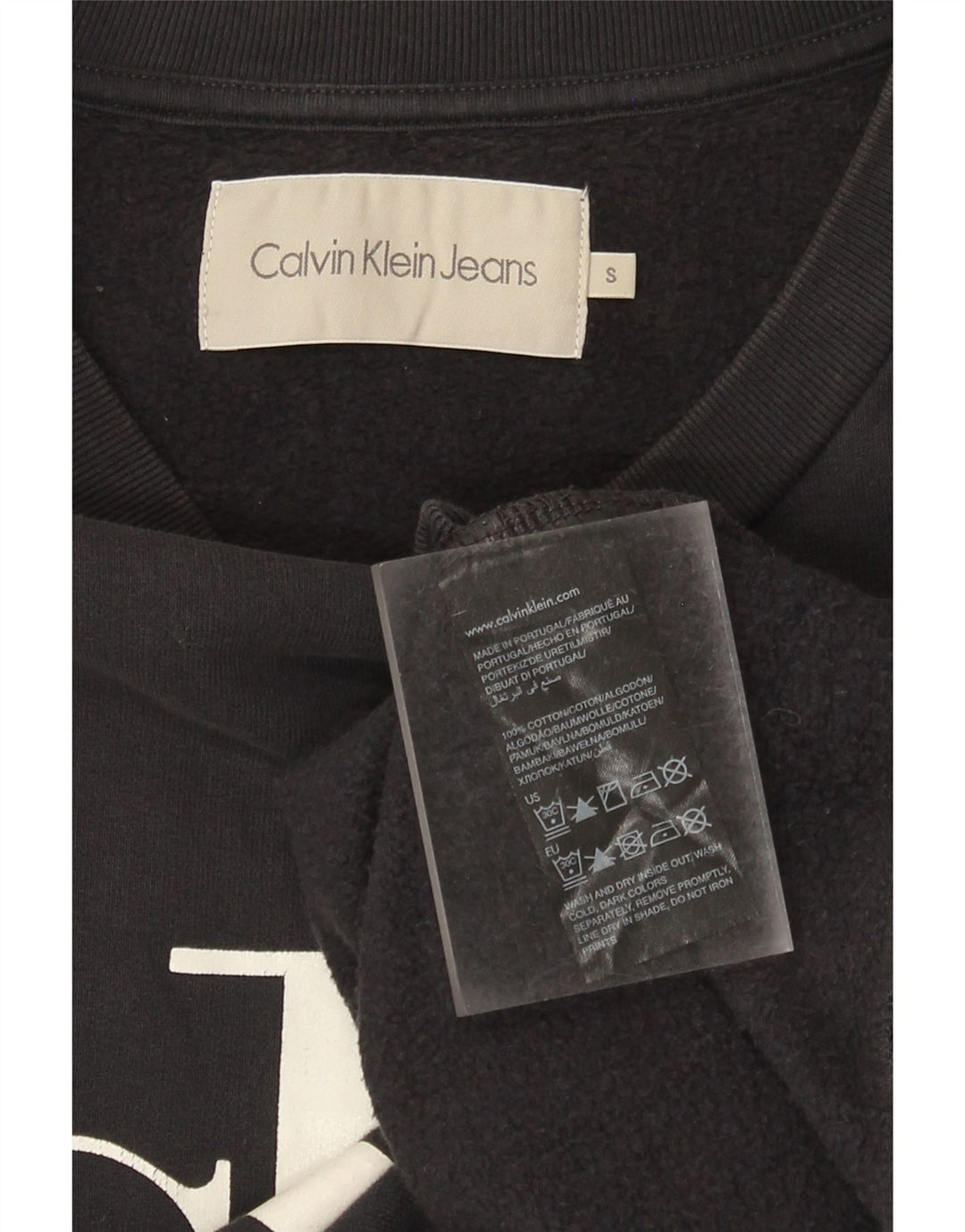 CALVIN KLEIN JEANS Hanorac grafic pentru bărbați Pulover Mic Negru