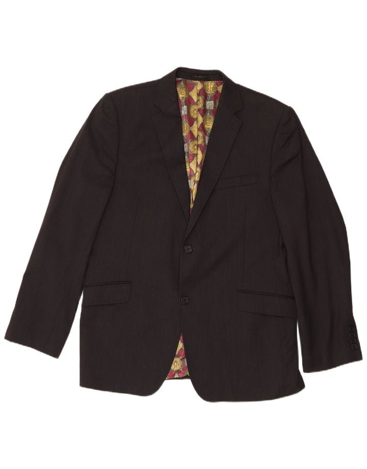 Jachetă Ted Baker pentru bărbați cu 2 nasturi, UK 44 2XL, lână neagră