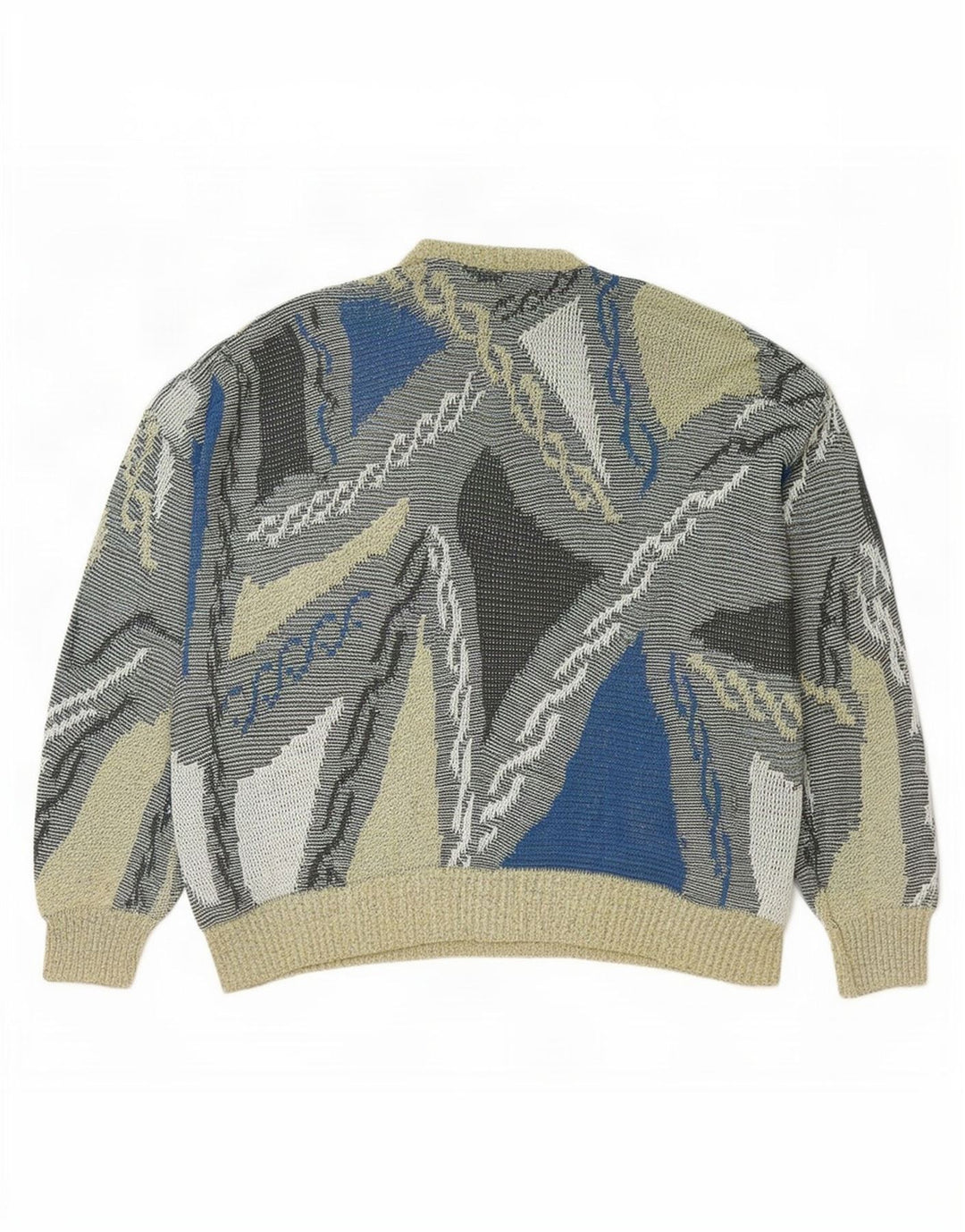 Pulover vintage pentru bărbați, cu model abstract, cu gât rotund, mare, multicolor