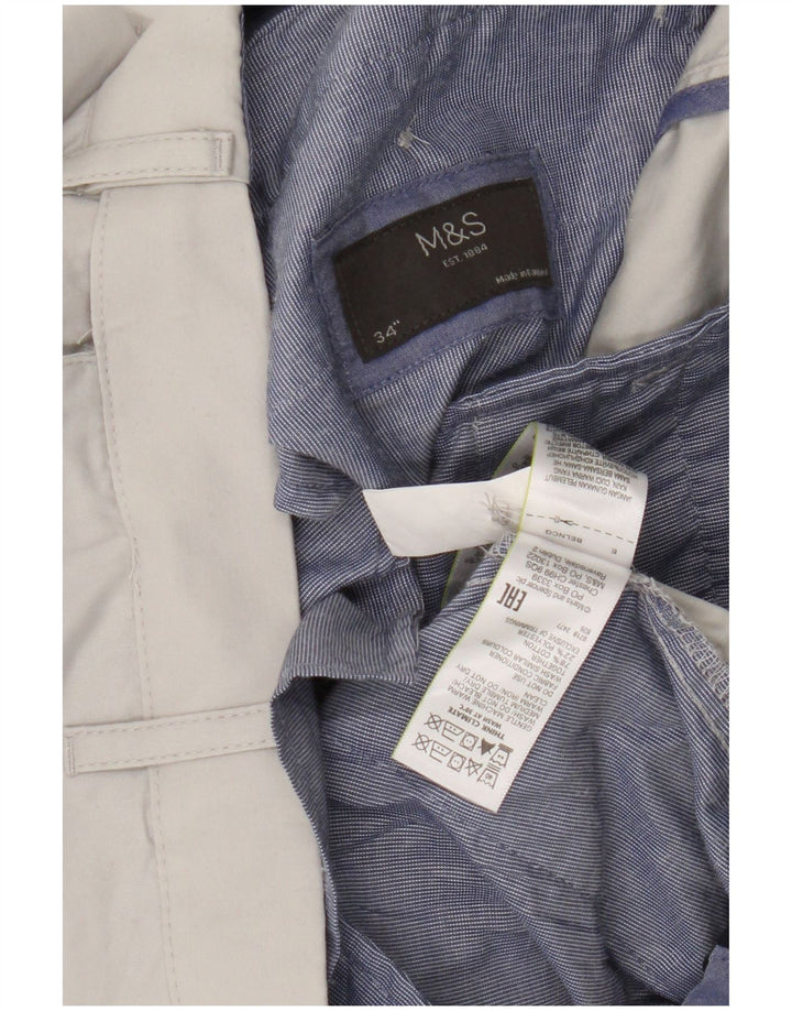 Pantaloni scurți chino pentru bărbați Marks & Spencer W34, mari, bej, bumbac