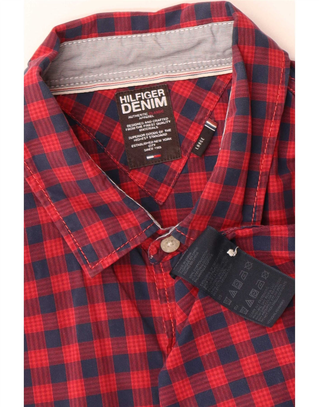 Cămașă pentru bărbați Tommy Hilfiger, mare, roșu, din bumbac