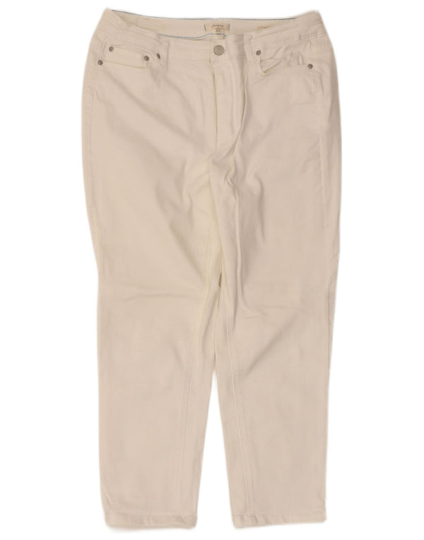 Pantaloni casual drepti pentru femei Joules UK 16 Large W34 L25 Bumbac alb