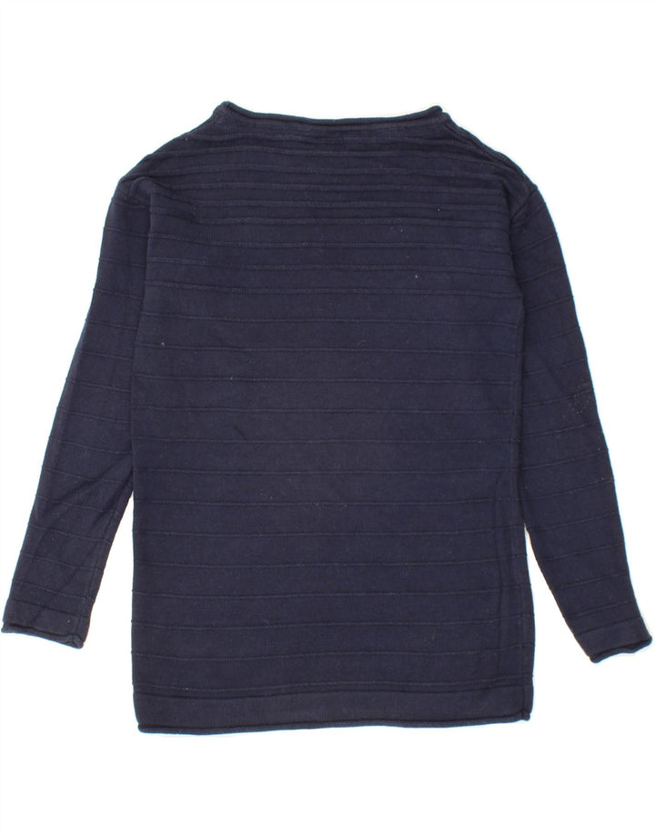 CREW CLOTHING Womens Boat Neck Jumper Sweater US 8 Medium Navy Blue Vintage Crew Clothing and Second-Hand Crew Clothing from Messina Hembry 