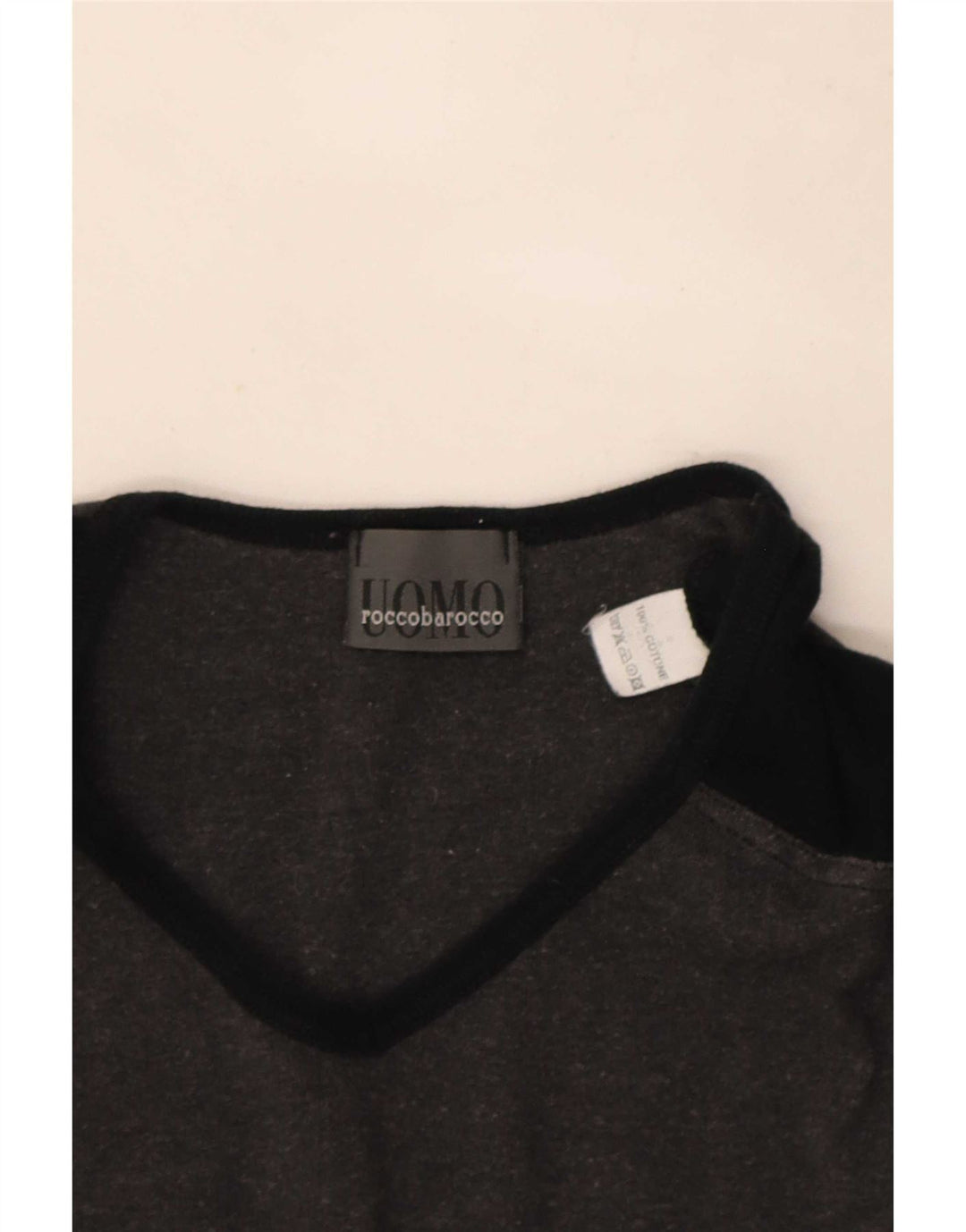 Tricou pentru bărbați Roccobarocco Top mare, gri, bumbac color bloc
