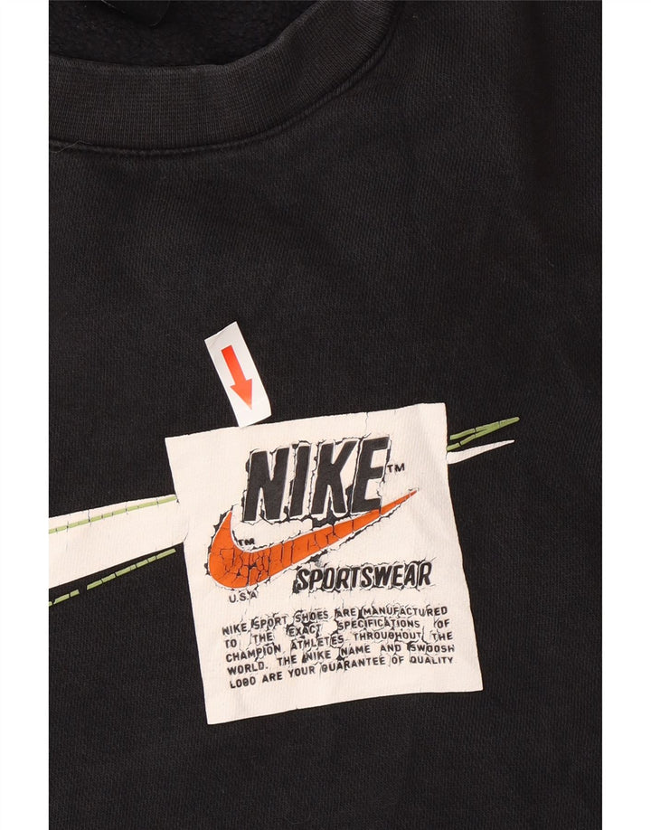 Hanorac grafic pentru bărbați Nike Pulover mediu din bumbac negru