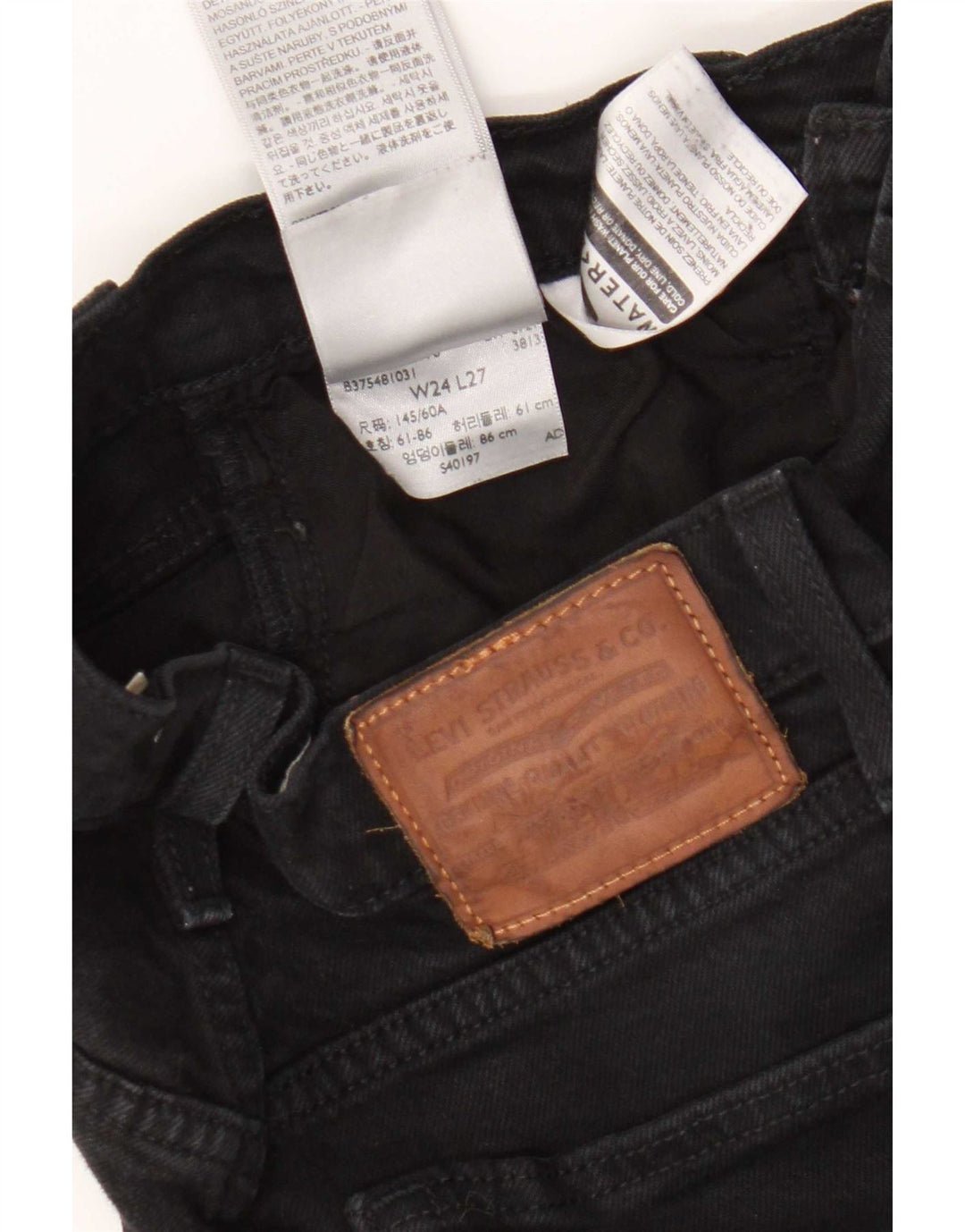 Blugi drepti pentru femei Levi's Ribcage W24 L27 bumbac negru