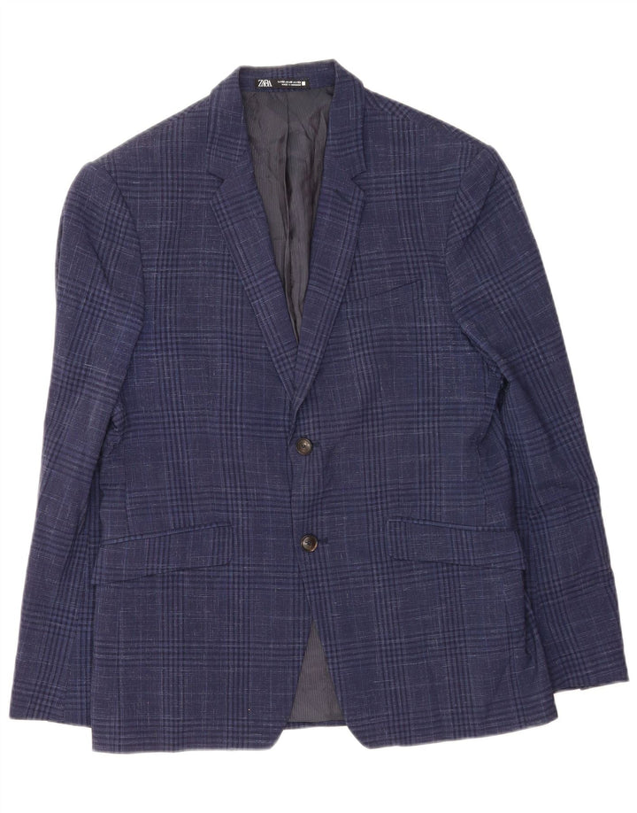 Blazer pentru bărbați Zara, cu 2 nasturi, EU 52, mare, bleumarin, picior de gală