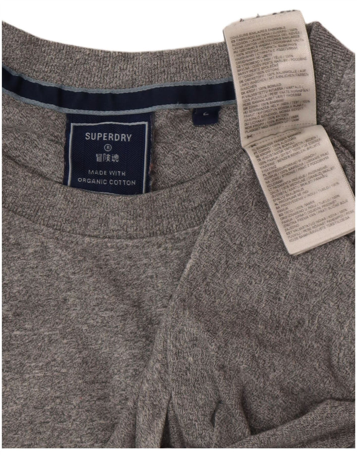 Tricou Superdry pentru bărbați Top mare din bumbac cu pete gri