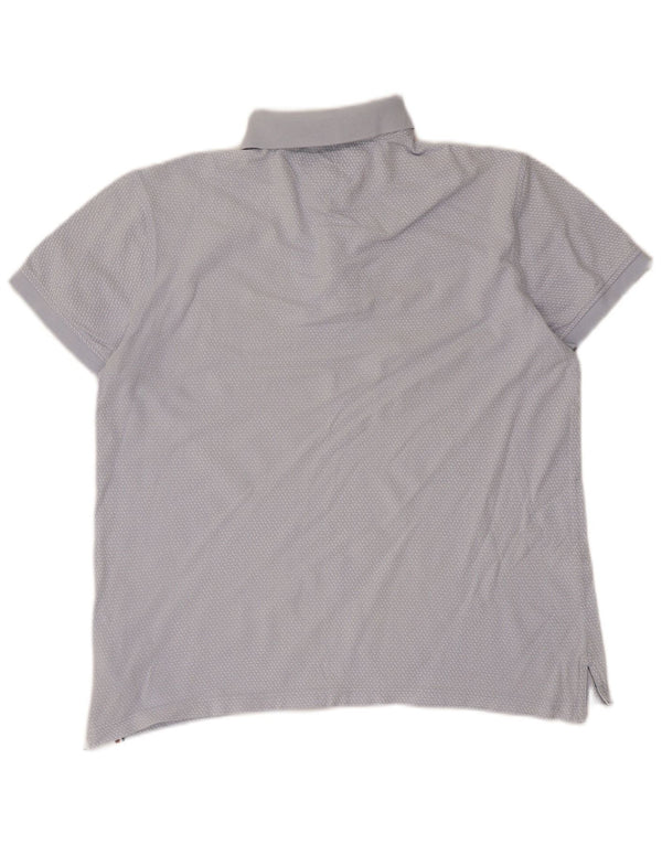 Tricou polo Tommy Hilfiger pentru bărbați, bumbac cu pete albastru mediu