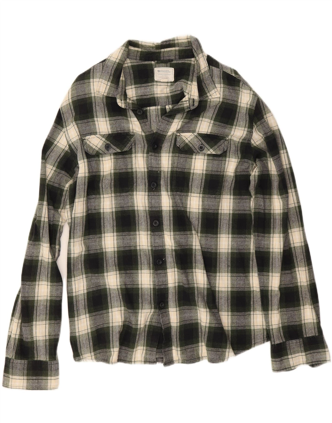 Cămașă de flanel pentru bărbați Mountain Warehouse, bumbac verde cu carouri XL
