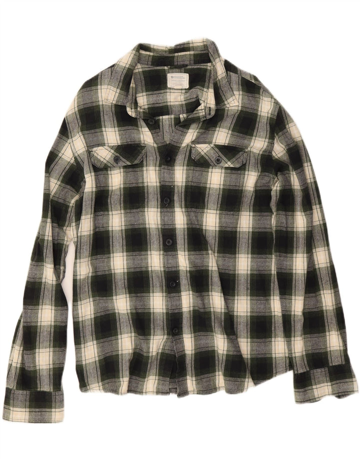 Cămașă de flanel pentru bărbați Mountain Warehouse, bumbac verde cu carouri XL