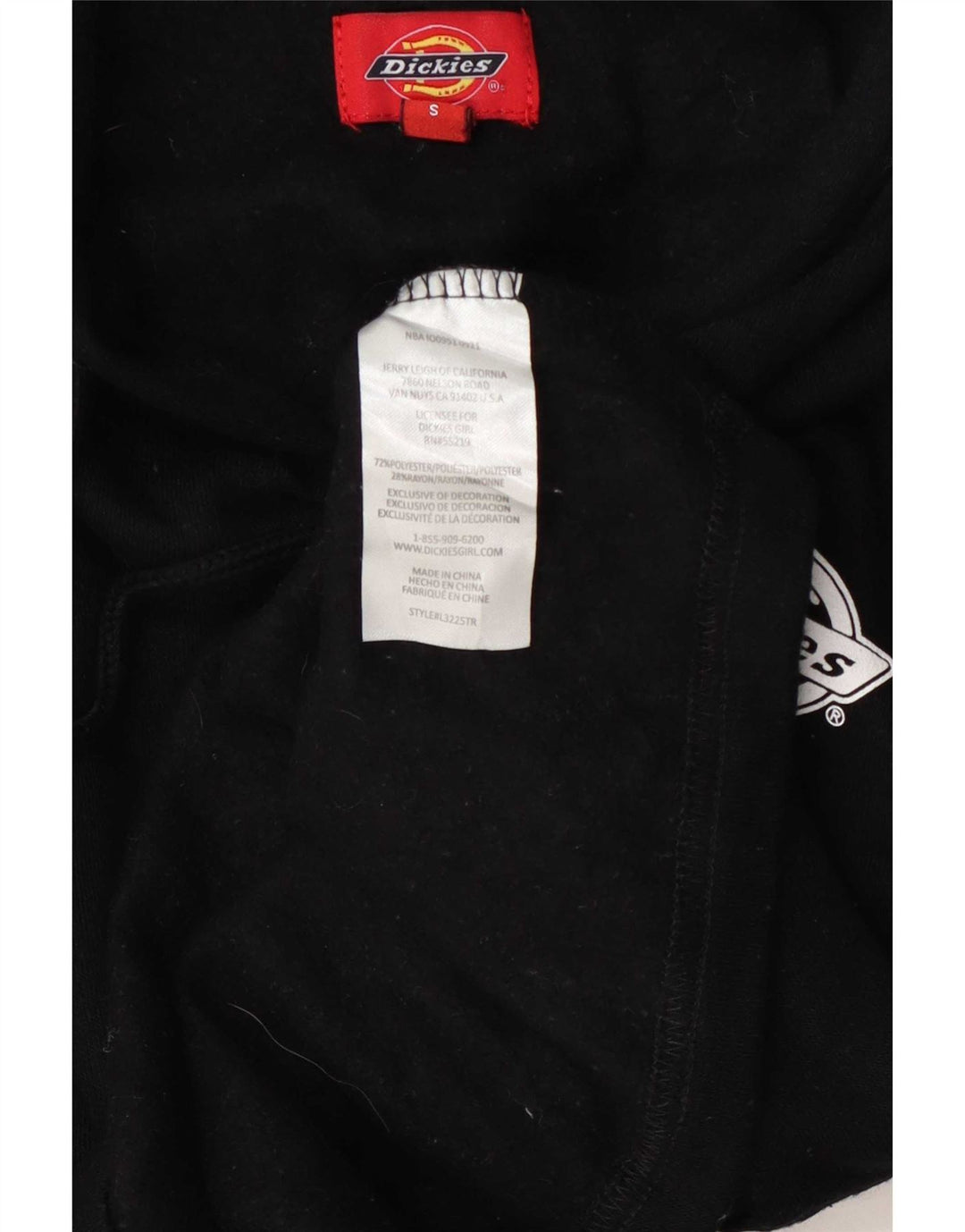 Pulover pentru femei Dickies Crop Oversized Hoodie UK 10 Poliester negru mic