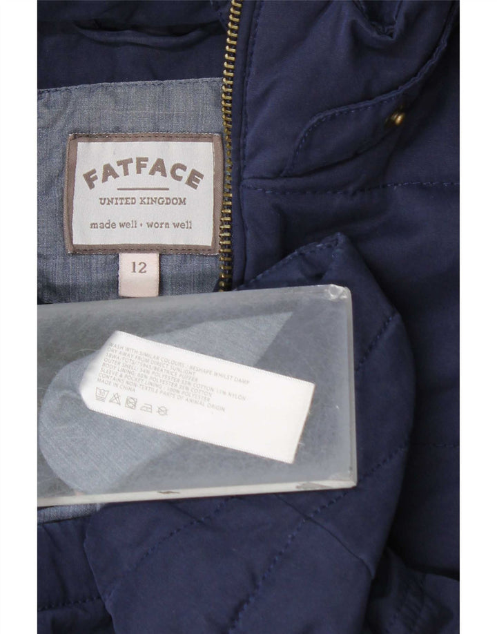 Jachetă căptușită cu glugă pentru femei Fat Face UK 12 Poliester mediu bleumarin