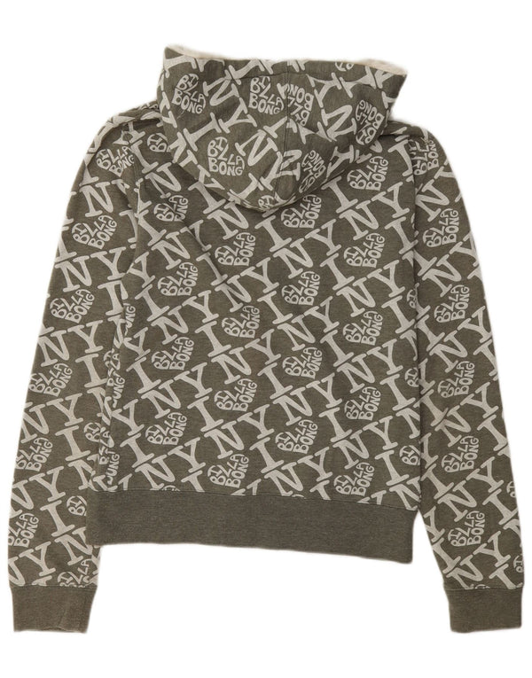 Pulover Billabong pentru damă, cu fermoar și grafic, bumbac verde UK 18 XL