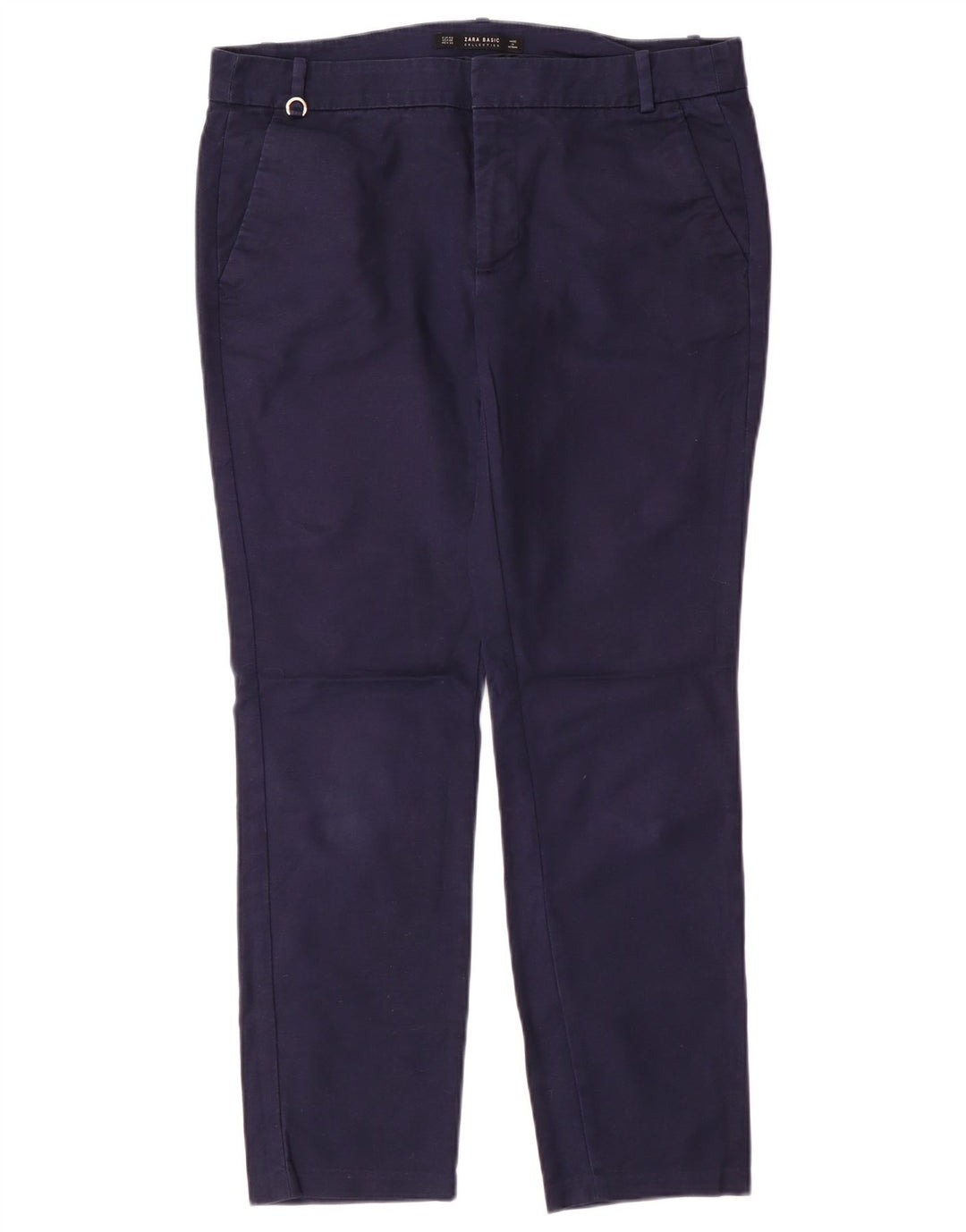 Pantaloni chino conici pentru femei Zara EU 40 Mediu L30 L27 Bleumarin Clasic