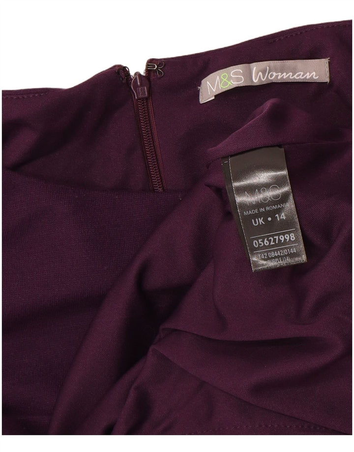 MARKS & SPENCER Rochie peplum pentru femei UK 14 Poliester violet mediu