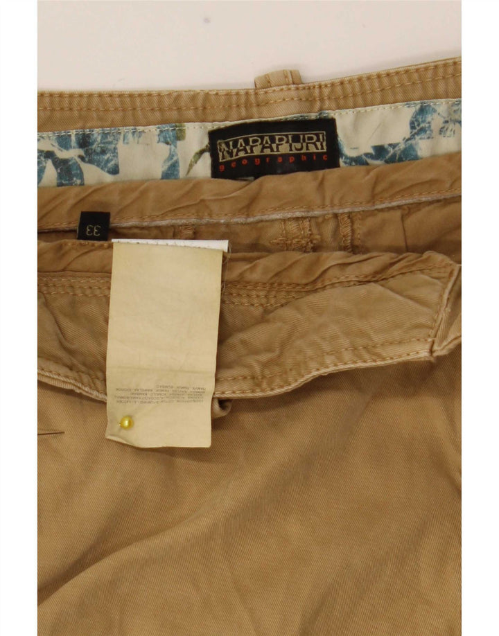 Pantaloni scurți cargo Napapijri pentru bărbați W33, bumbac mediu bej