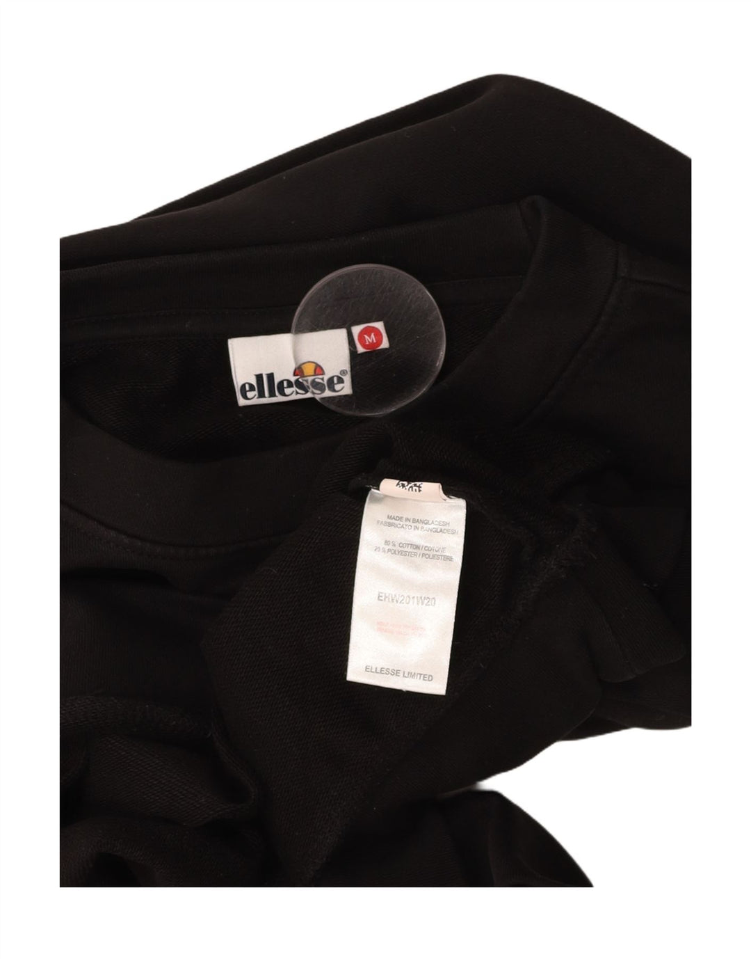 ELLESSE Pulover oversize Crop Graphic pentru femei UK 14 Medium Negru