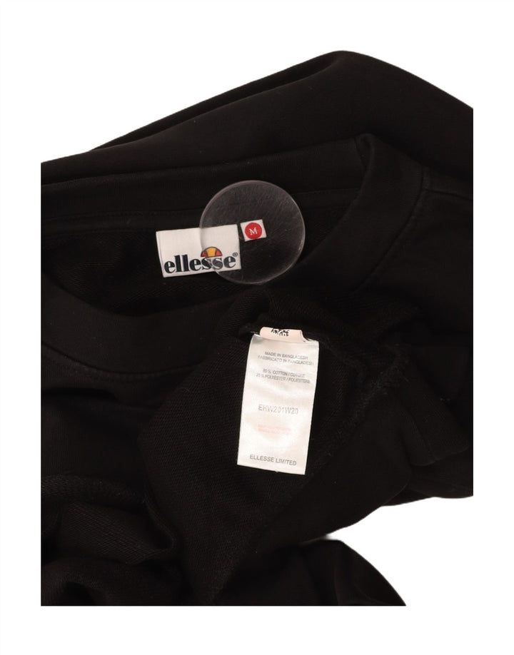ELLESSE Pulover oversize Crop Graphic pentru femei UK 14 Medium Negru