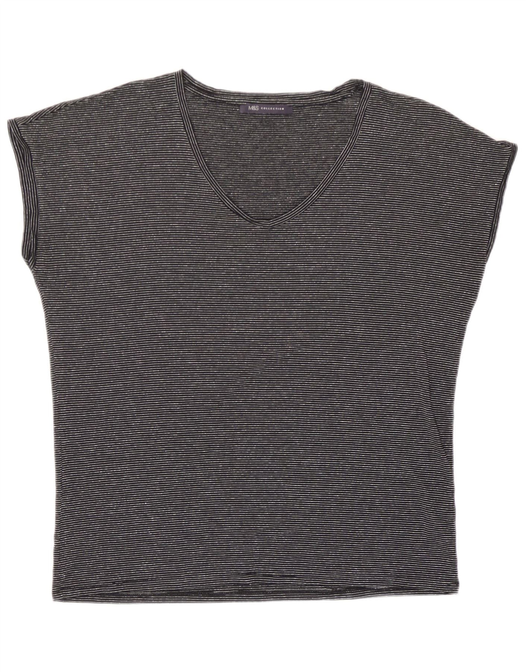 Tricou supradimensionat pentru femei Marks & Spencer Top UK 10 Small Black Striped