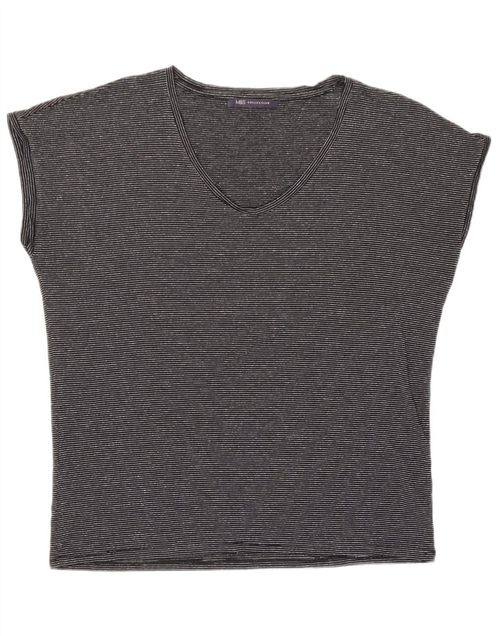 Tricou supradimensionat pentru femei Marks & Spencer Top UK 10 Small Black Striped