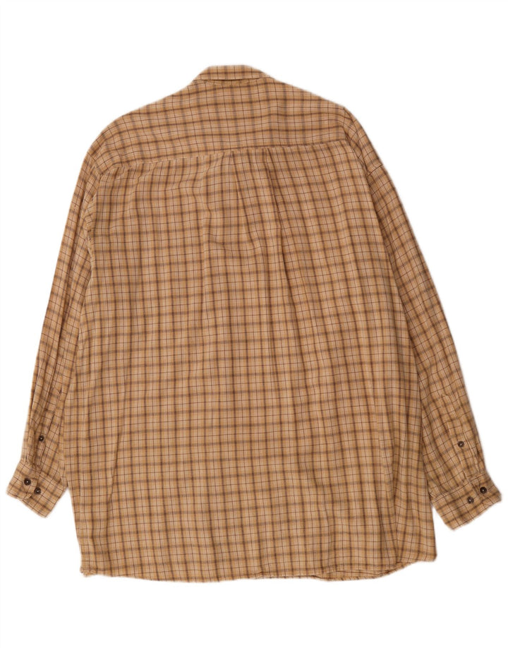 Cămașă de flanel pentru bărbați Camel 2XL, bej, bumbac cu carouri