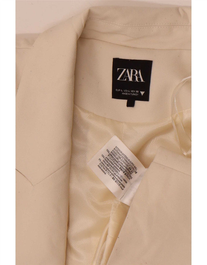 Jachetă Bolero deschisă pentru femei Zara UK 16, mare, poliester alb