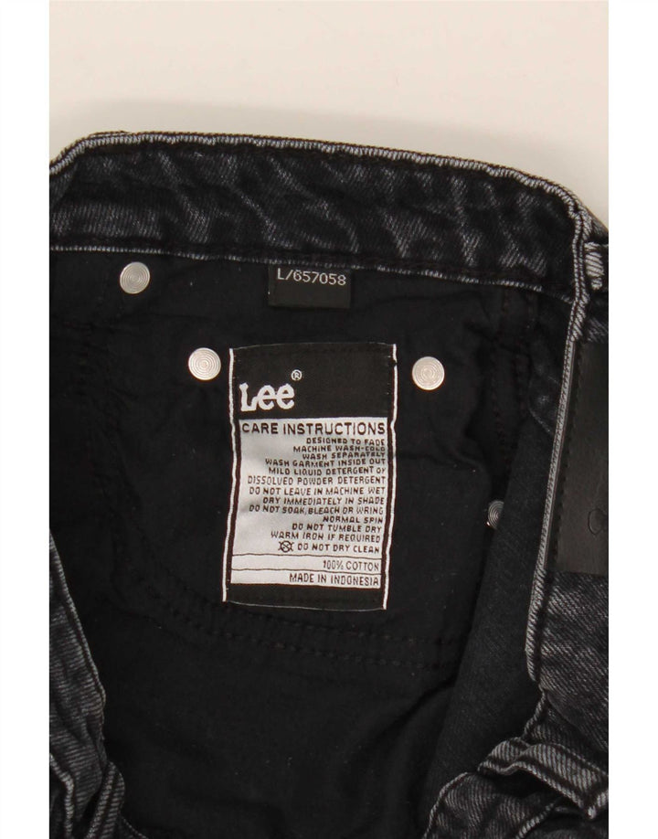 Blugi conici învechiți pentru femei Lee L28 L27, bumbac negru