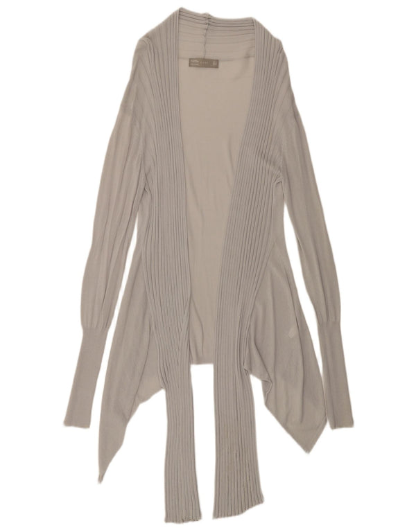Top cardigan cu paragate pentru femei Zara UK 12, viscoză, gri mediu