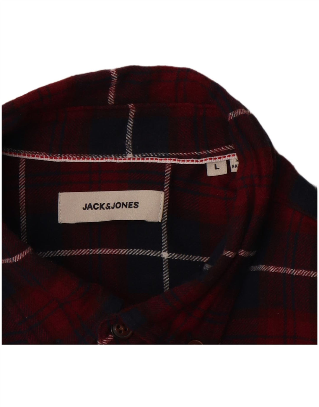 Cămașă de flanel pentru bărbați JACK & JONES, bumbac cu carouri burgundă