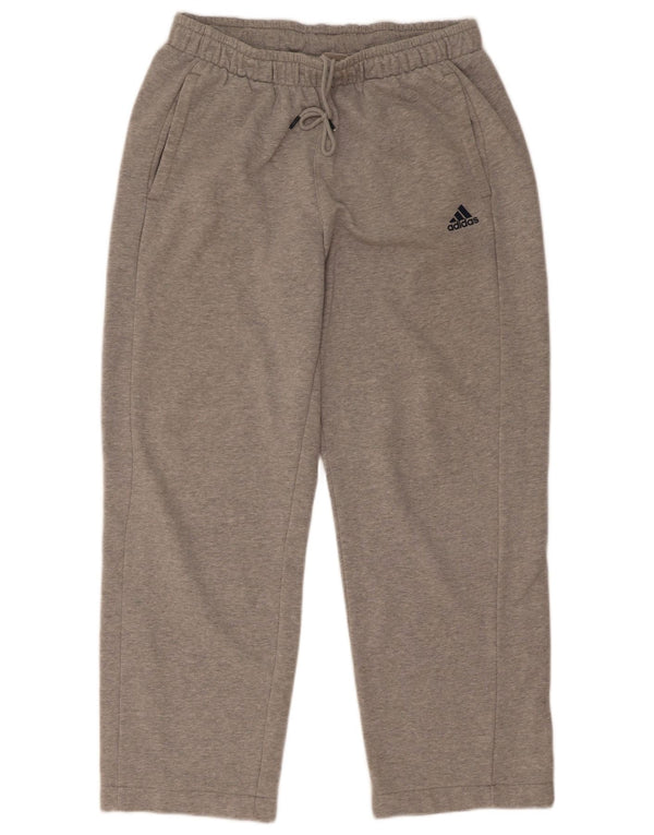 Pantaloni de trening Adidas Climalite pentru bărbați, bumbac gri mediu