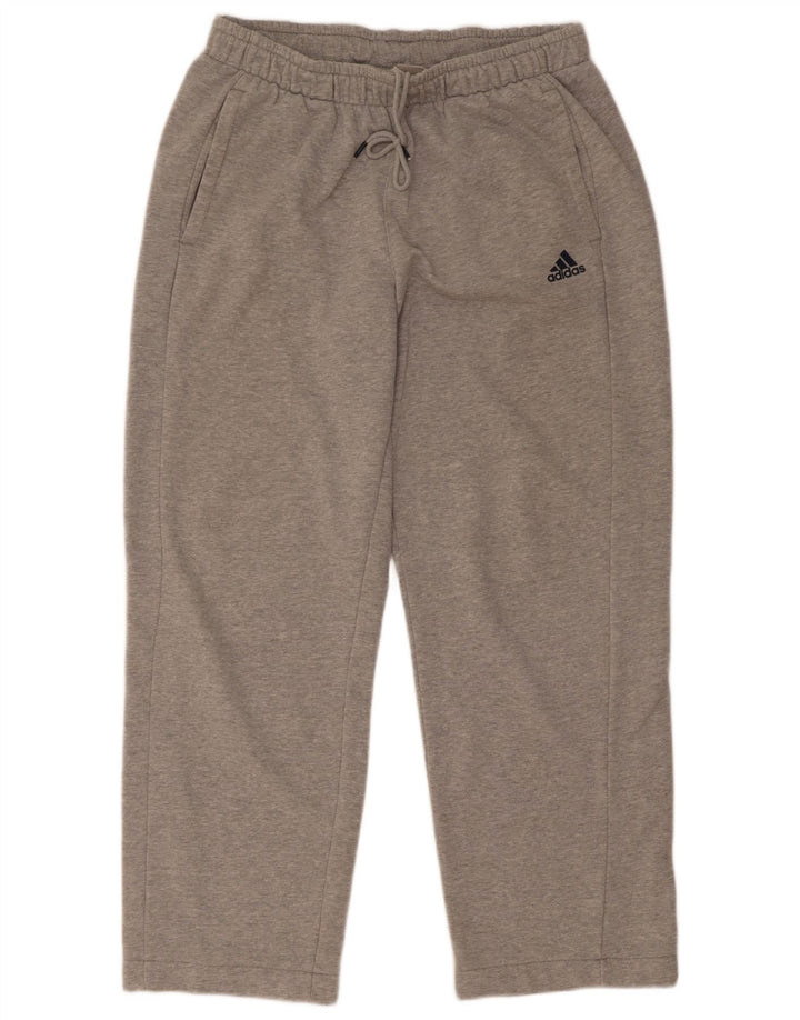 Pantaloni de trening Adidas Climalite pentru bărbați, bumbac gri mediu