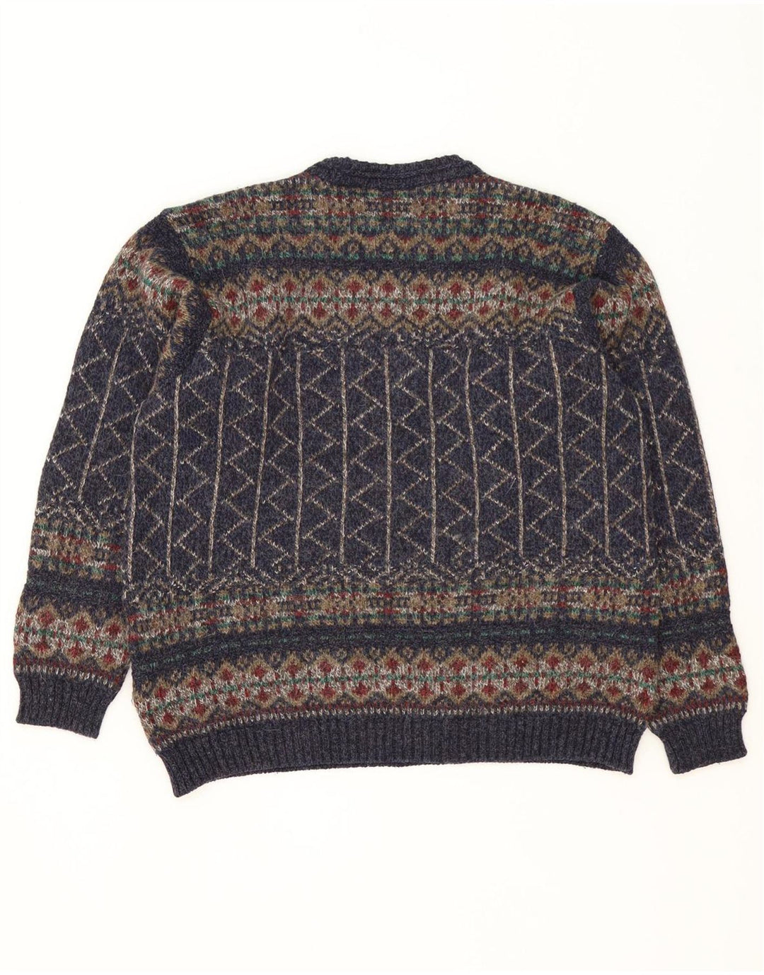 Pulover pentru bărbați Marks & Spencer, cu gât crew, mijlociu, bleumarin, Fair Isle